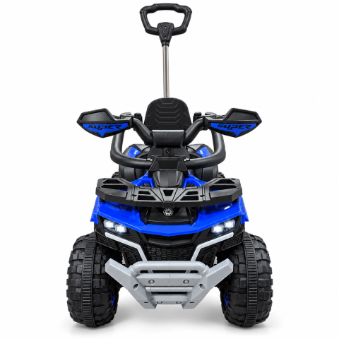 ATV electric copii 3 in 1, cu maner parental, baterie 6V 4,5Ah, bare laterale detasabile, muzica si lumini, albastru, 1-4 ani [6]