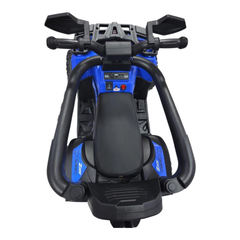 ATV electric copii 3 in 1, cu maner parental, baterie 6V 4,5Ah, bare laterale detasabile, muzica si lumini, albastru, 1-4 ani [3]