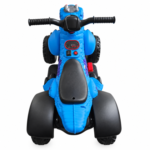 ATV electric dinozaur T-Rex pentru copii, 6V 7Ah, motor 35W, lumini LED, Bluetooth, USB si scaun tapitat, albastru, 18-48 luni [5]