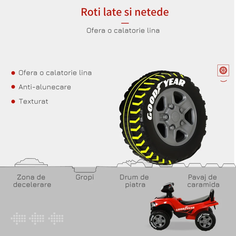 Quad Ride-On cu Sunete si Lumini Leantoys 551-G Rosu, 18 luni+ [6]