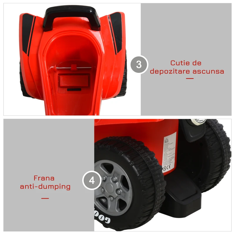 Quad Ride-On cu Sunete si Lumini Leantoys 551-G Rosu, 18 luni+ [5]