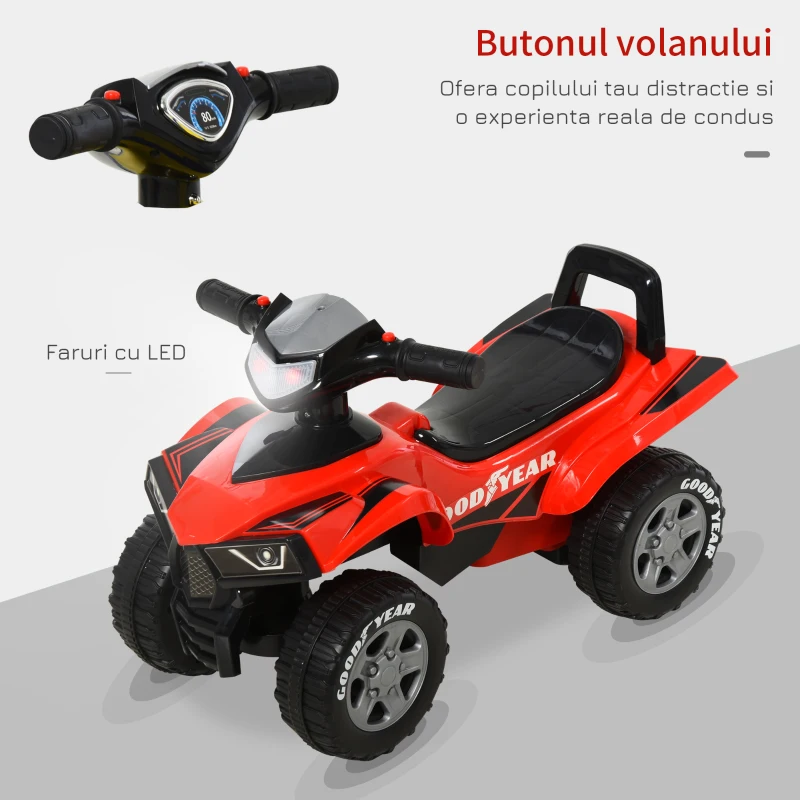 Quad Ride-On cu Sunete si Lumini Leantoys 551-G Rosu, 18 luni+ [4]
