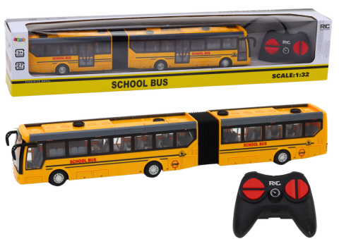 Jucarii cu telecomanda (RC) - Autobuz cu telecomanda Scolar Articulat 1:32 Galben, 3 ani+