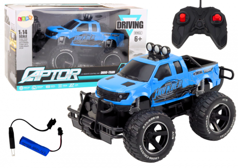 Masinute R/C - masinuta-off-road-telecomanda-scara-1-14-albastra-roti-cauciuc-Bebelul