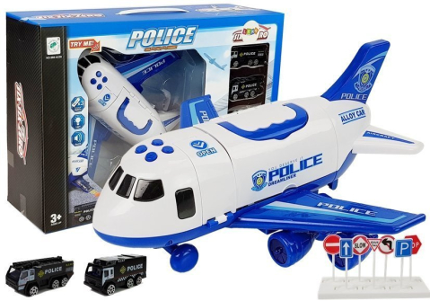 Avion Politie Pliabil cu Masinute 1:64 cu Lumini si Sunete [1]