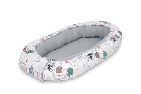 Baby Nest Muslin Emerald Hedgehog 80x45 cm cu Perna [2]