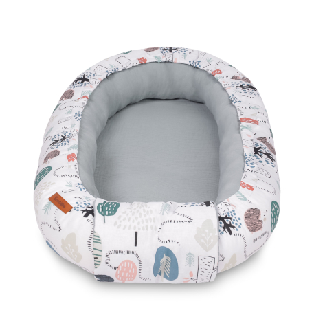 Baby Nest Muslin Emerald Hedgehog 80x45 cm cu Perna [3]