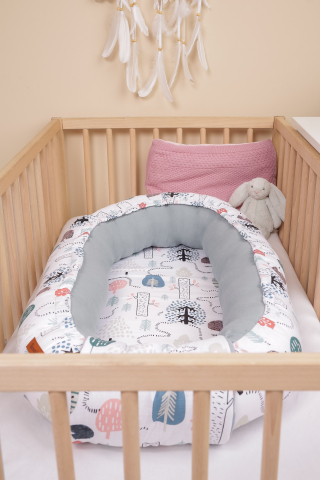 Baby Nest Muslin Emerald Hedgehog 80x45 cm cu Perna [6]