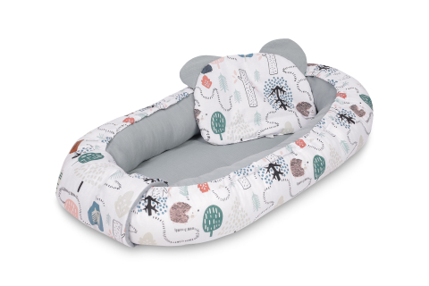 Baby Nest Muslin Emerald Hedgehog 80x45 cm cu Perna [1]