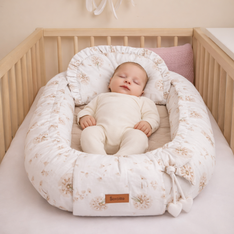 Cuibusoare - Baby Nest Waffle 80x45 Deers Mint + Perna