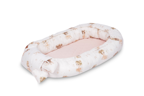 Baby Nest Muslin Ballerinas Pink 80x45 cm cu Perna Inclusa [2]