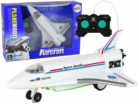 Vehicule si jucarii R/C - avion-telecomanda-alb-lumini-rotire-3ani-Bebelul