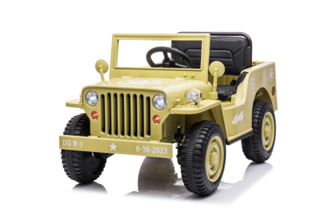 Mașinuță Electrică 4x4 JH-103 Khaki, Scaun Piele Ecologică [2]