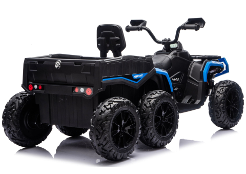 ATV Electric 6 Roți cu Remorcă JC606 24V 4x4, Albastru [2]