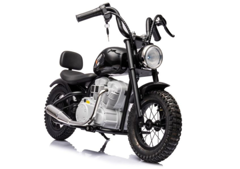 Vehicule electrice copii - Motocicletă electrică A9902 Neagră, 36V, motor 350W, roți pneumatice