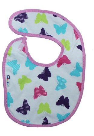 Bebe la masa - Baveta, Akuku, fluturasi colorati, 0-6 luni