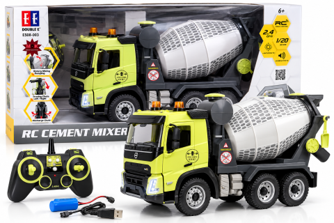 Jucarii cu telecomanda (RC) - Betoniera cu Telecomanda Volvo, Licentiat, 1:20, Cuva Rotativa, 2.4 GHz, 6 Ani+