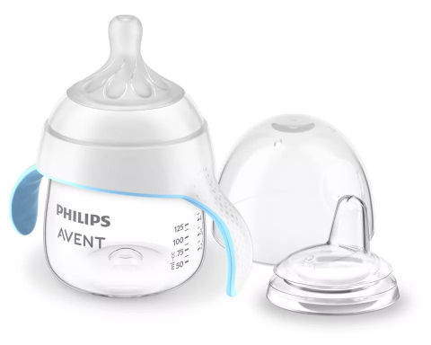 Biberon cu manere 150 ml Philips Avent Natural SCF263/61, Alb [1]