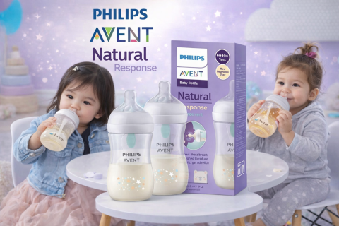 Biberoane - Biberon Natural Response cu valva AirFree 260ML urs anti colici hranire naturala