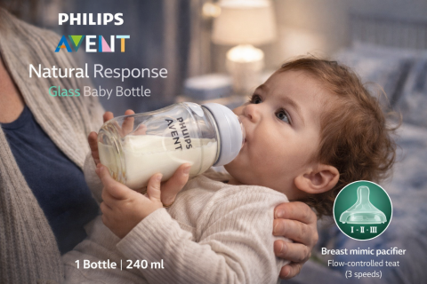 Biberoane - Biberon Natural Response din sticla 240 ml anti colici hranire naturala