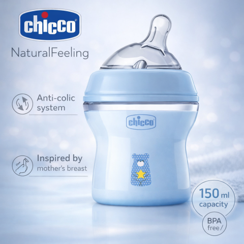 Biberoane - Biberon NaturalFeeling 150ML 0+ baiat hranire naturala anti colici