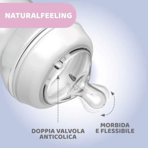 Biberon PP Natural Feeling, +6 luni, unisex, 330 ml, Chicco [2]