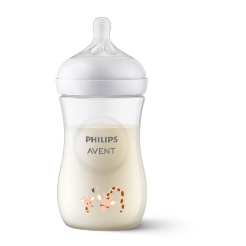 Biberoane - Biberon Philips Avent Natural Response, +1 luna, Girafe, 260 ml, SCY903/66