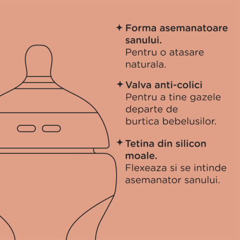 Biberon PP cu tetina silicon Closer to Nature 150 ml [6]