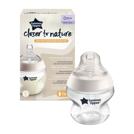 Biberoane, tetine, sterilizatoare si accesorii - Biberon PP cu tetina silicon Closer to Nature 150 ml