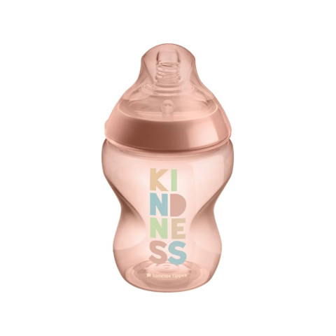 Biberon Tommee Tippee Closer to Nature, Kindness, roz, 260 ml, +0 luni [3]