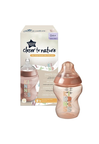 Biberoane - Biberon Tommee Tippee Closer to Nature, Kindness, roz, 260 ml, +0 luni