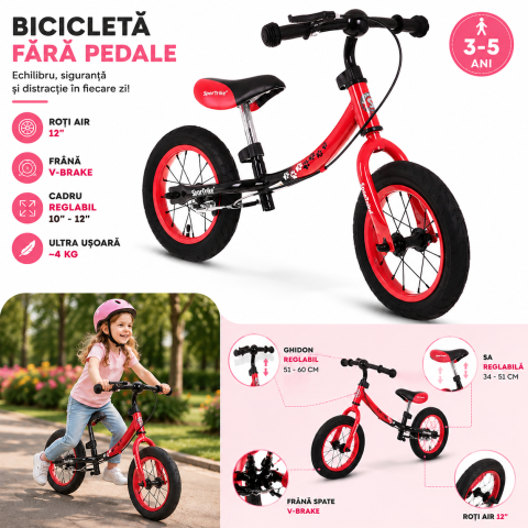 Biciclete - Bicicleta SporTrike fara pedale pentru copii - SporTrike