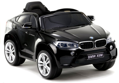 Vehicule electrice copii - Mașină electrică BMW X6M, Negru Lacuit, 2x45W, Baterie 12V