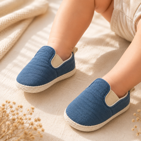 Adidasi - Botosei bebe Baby Leoncino albastru din polyester organic