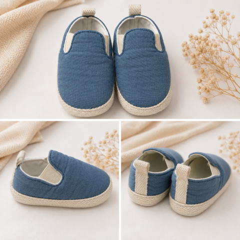 Botosei bebe Baby Leoncino albastru din polyester organic 5-12 luni [1]