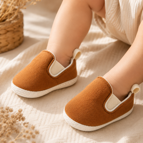 Adidasi - Botosei bebe Baby Leoncino talpa moale maro caramel