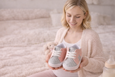 Botosei bebelusi roz sclipici talpa alba BOAC [3]