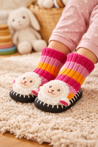 Imbracaminte, incaltaminte - Botoșei Tricotați Antiderapanți cu Oiță - SOXO EUR 19-21