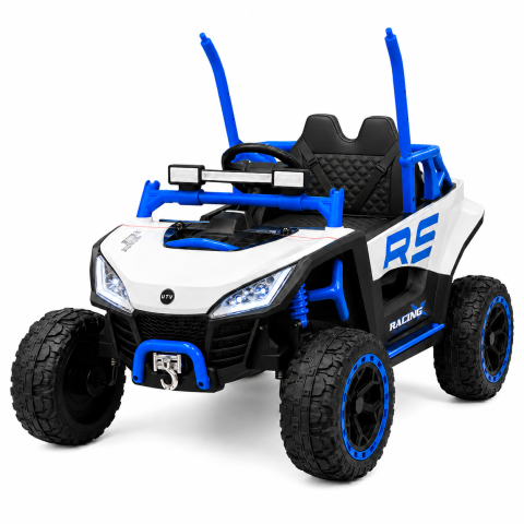 ATV & BUGGY electrice - Buggy electric RS Off-Road pentru copii, 12V 7Ah, 4 motoare 25W, telecomanda parentala, USB, suspensii, albastru, baieti, 3-8 ani