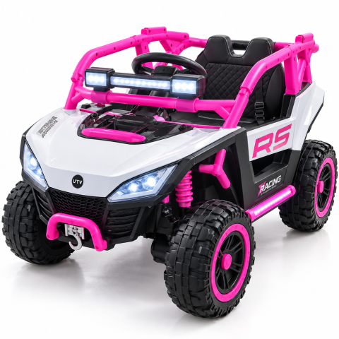 ATV & BUGGY electrice - Buggy electric RS Off-Road pentru copii, 12V 7Ah, 4x25W, telecomanda 2.4G, roz, fetite, 3-8 ani