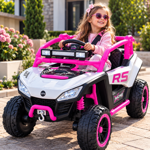 Buggy electric RS Off-Road pentru copii, 12V 7Ah, 4x25W, telecomanda 2.4G, roz, fetite, 3-8 ani [1]