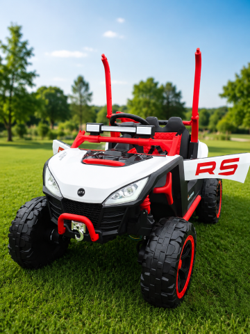 Masinute si vehicule electrice pentru copii - Buggy RS electric Off-Road pentru copii, 12V 7Ah, 4 motoare 25W, telecomanda parentala, USB, suspensii, ROSU, 1 loc, 3-8 ani