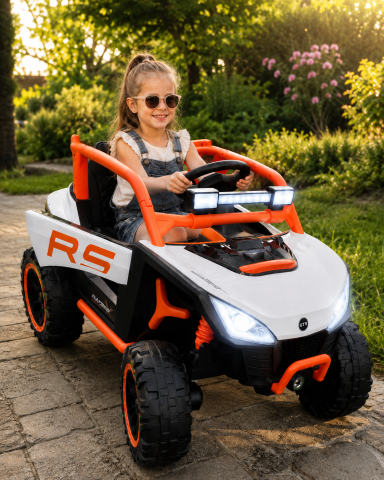 Buggy RS electric Off-Road pentru copii, 12V 7Ah, 4 motoare 25W, telecomanda, USB, suspensii, functie de balansare, portocaliu, 1 loc, 3-8 ani [1]