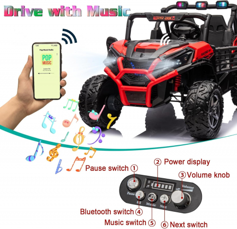 Buggy XXL UTV electric copii 4x4 cu doua locuri si telecomanda [13]
