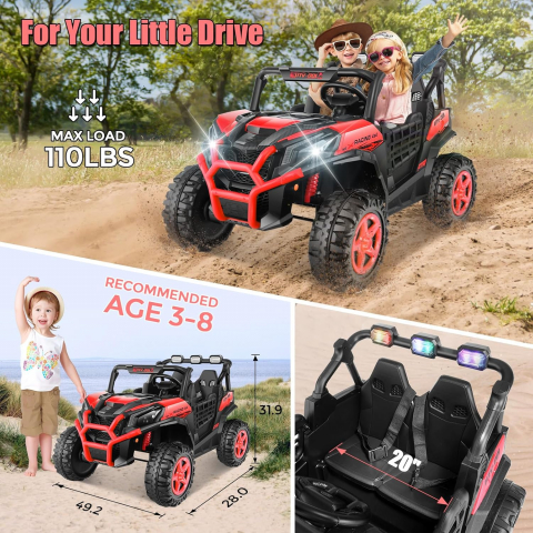 Vehicule electrice copii - Buggy XXL UTV electric copii 4x4 cu doua locuri si telecomanda