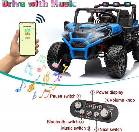 Buggy XXL UTV electric copii 4x4 cu doua locuri si telecomanda [4]