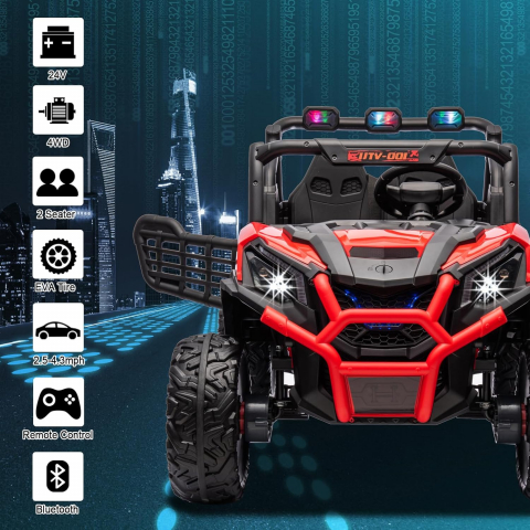 Buggy XXL UTV electric copii 4x4 cu doua locuri si telecomanda [14]