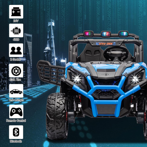 Buggy XXL UTV electric copii 4x4 cu doua locuri si telecomanda [12]