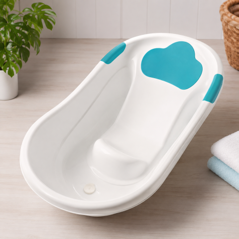Cadite - Cadita pentru bebelusi cu suport anatomic albastru 73x43x19 cm