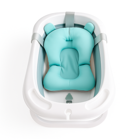 Cadite - Cadita Pliabila pentru Bebelusi cu Perna si Termometru Digital – Albastru